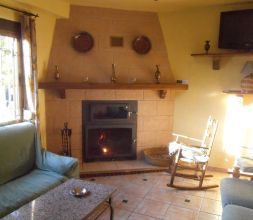 zona chimenea salon rustico